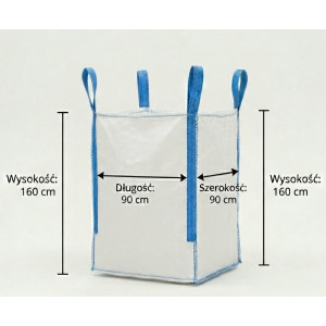 Worek Big Bag 90x90x160 mocny kontener 1500KG ,gruz, odpady, kruszywo
