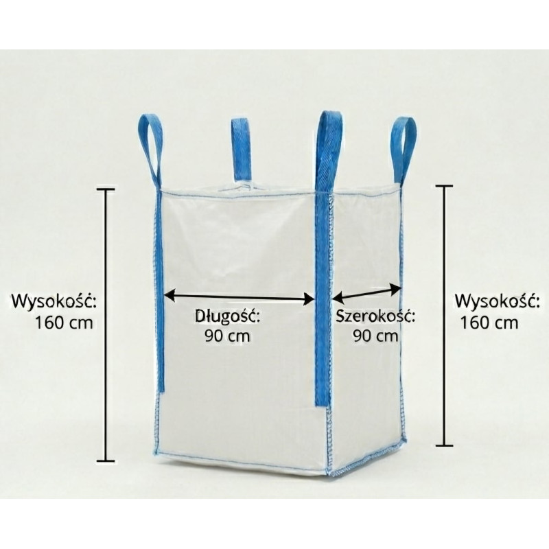 Worek Big Bag 90x90x160 mocny kontener 1500KG ,gruz, odpady, kruszywo