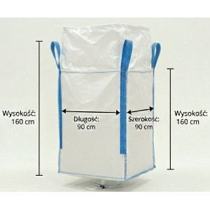Big Bag kontener z fartuchem I lejem dół 90x90x160 do 1000kg
