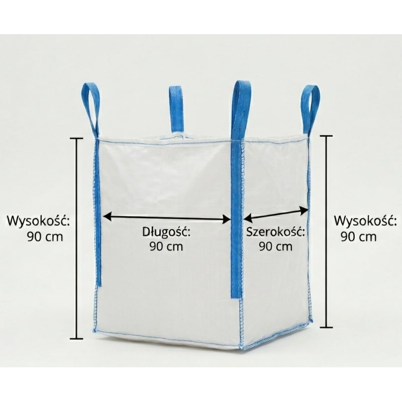 Zestaw worków BIG BAG 50 szt. 90x90x90 czterouchwytowe dno płaskie