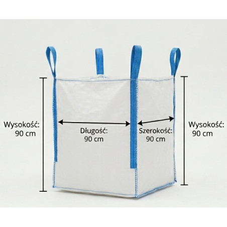 Zestaw worków BIG BAG 50 szt. 90x90x90 czterouchwytowe dno płaskie